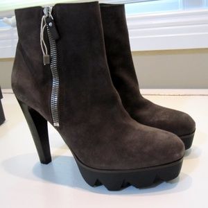 Vic Matié Brown Suede Leather Platform Boots/Booti